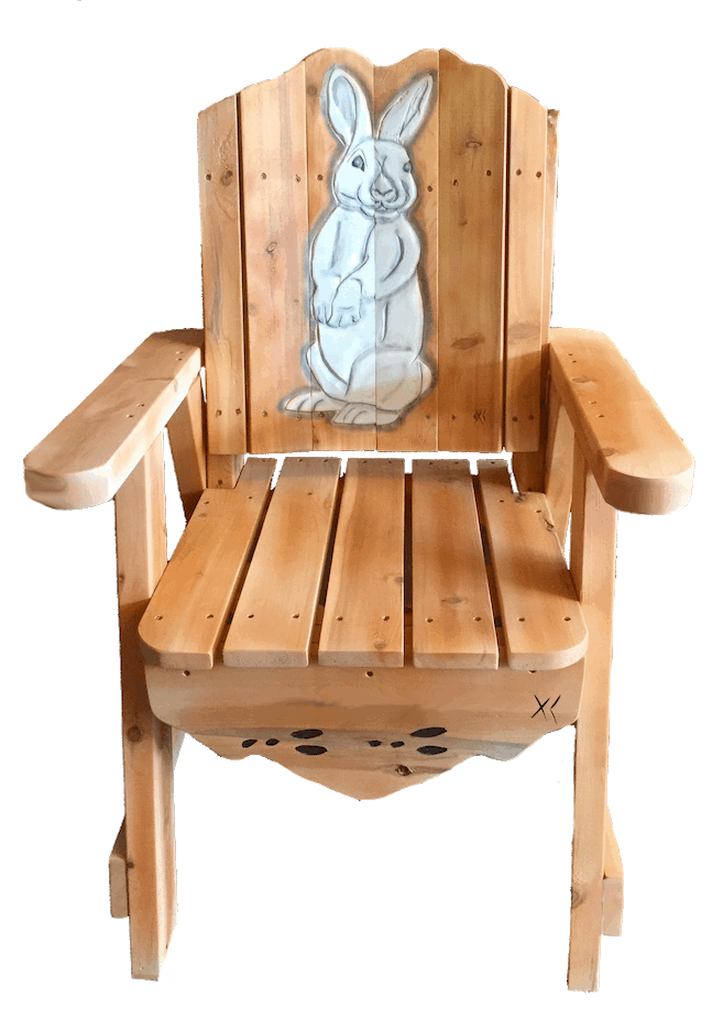 Rabbit, deck chair, deck lounge chair